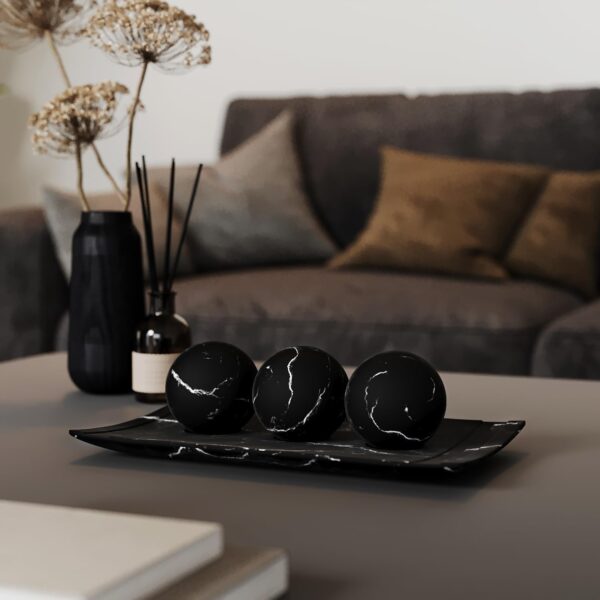 Creative Scents Matte Black Home Decor Bowl and Orb Set - Coffee Table Decor for Living Room - Centerpiece Table Decorations for Dining Table, Kitchen Counter, Foyer - Elegant House Decoration - Image 3
