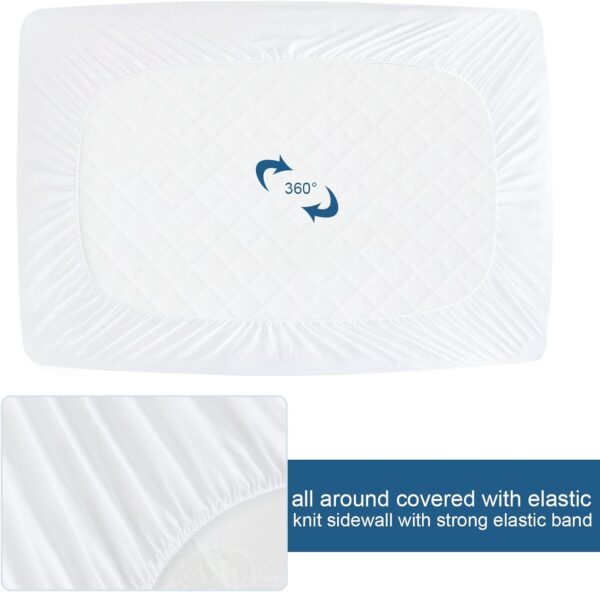 Twin Mattress Protector Waterproof Soft & Breathable Terry, Noiseless Twin Mattress Cover Fitted Sheets up -14'' Twin Mattress Protector for Kids Bed Cover Twin Size Mattress Pad Protecor Machine Wash - Image 6