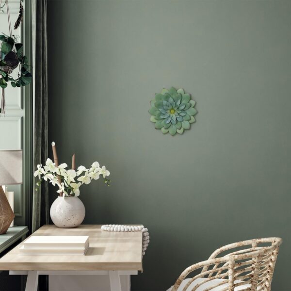 Everydecor Succulent Hanging Wall Decor - Green, Hand Painted, 3D Metal Flower Art for Living Room, Bedroom, Kitchen, Bathroom Indoor & Outdoor - Image 3