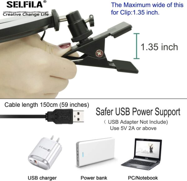 Ring Light 5'' USB Portable Lighting 3200k-6500K Dimmable Led Clip on Computer Monitor Laptop Phone iPad for Content Creator (YouTube/TikTok/Twitch) Makeup,Conference,Selfie,Video,Vlog,Remote Working - Image 7