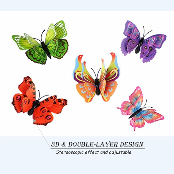 Butterfly Wall Decor 24/48 PCS, 3D Butterflies Stickers for Party Decorations with Magnets(Colorful, 24) - Image 3