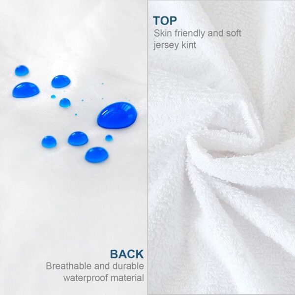 Moonsea Queen Mattress Protector Zippered (10/11/12/13/14 Inchs), Soft Terry Surface Mattress Encasement, 6-Side Waterproof Mattress Cover for Kids, Well Zipper, Noiseless, for Queen Mattress 60 * 80 - Image 2