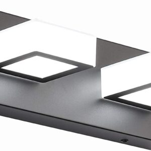 Ralbay 2 Lights Black Modern Bathroom Vanity Light Acrylic LED Modern Black Bathroom Wall Lighting Fixtures