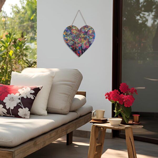 FKKA Front Porch Decor Farmhouse, Tree of Gifts Wall Art, Metal Heart Wall Decor For Bedroom, Easy Hanging With A Hanging Rope, Colorful, Gift - Image 5
