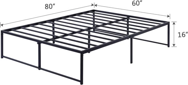 VECELO 16" Queen Bed Frame/Metal Platform Mattress Foundation/No Box Spring Needed - Image 2