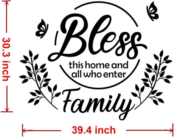 Dining Room Wall Decor Kitchen - Dining Room Wall Art Bless This Home Wall Decor Living Room Kitchen Wall Decor Dining Room Decor for Wall Decorations Living Room Home Wall Stickers 39.4x30.3in Black - Image 3