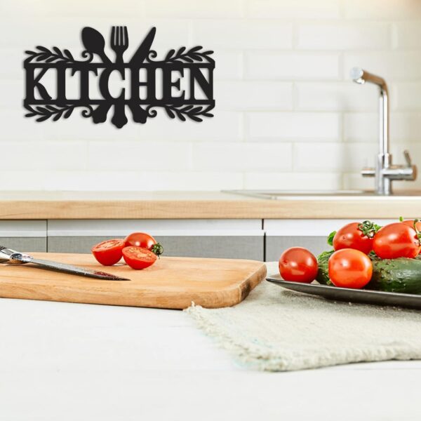 Kitchen Sign,Dining Room Wall Decor Rustic Metal Kitchen Decor Sign,Kitchen Word Art Farmhouse Cooking - Image 5