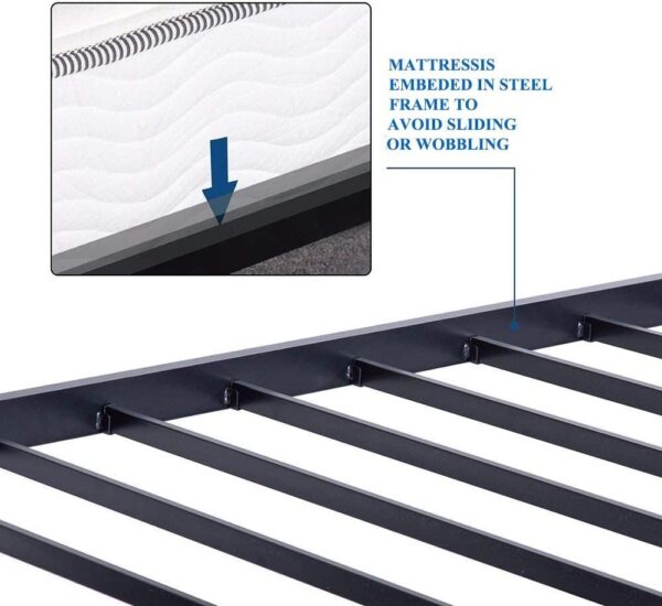 VECELO 16" Queen Bed Frame/Metal Platform Mattress Foundation/No Box Spring Needed - Image 4