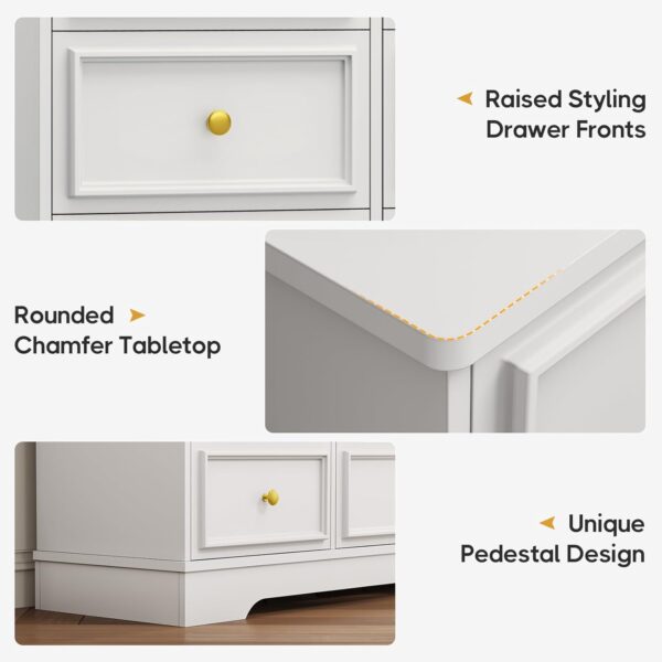 Hasuit Large Dresser with 12 Drawers for Bedroom, 61.4'' Long Modern Chest of Drawers, White Wide Dressers Clothes Closet, Wooden Bedroom Funiture Storage Organizer - Image 5