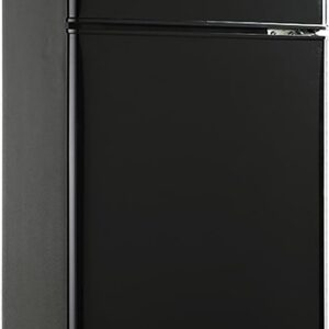 Anukis Compact Refrigerator 3.8 Cu Ft 2 Door Mini Fridge with Freezer for Apartment, Dorm, Office, Family, Basement, Garage - Black