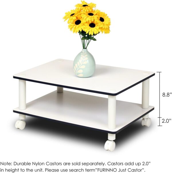 Furinno 11172 Just 2-Tier No Tools Coffee Table, White w/White Tube - Image 5
