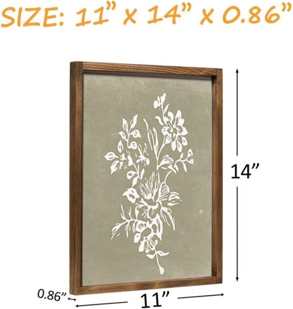 Framed Boho Wall Art Set of 4 for Wooded Minimalist Botanical Print Wall Art for Rustic Vintage Farmhouse Home Kitchen Wall Decor (Brown, 11x14) - Image 6