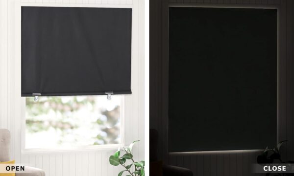 LazBlinds 100% Blackout Roller Shades, No Tools No Drill Cordless Blinds for Windows, Thermal Insulated UV Protection Privacy Window Shades for Bedroom (36''W x 72''H, Black) - Image 7