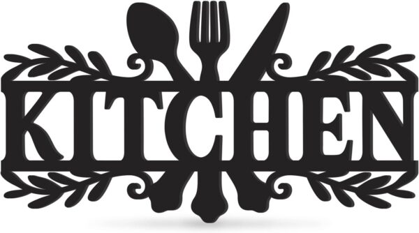 Kitchen Sign,Dining Room Wall Decor Rustic Metal Kitchen Decor Sign,Kitchen Word Art Farmhouse Cooking