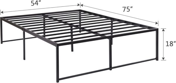VECELO 18" High Full Bed Frame/Metal Platform Mattress Foundation/No Box Spring Needed - Image 2