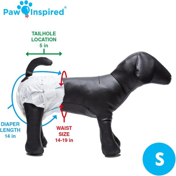 Paw Inspired 32ct Disposable Dog Diapers | Female Dog Diapers Ultra Protection | Diapers for Dogs in Heat, Excitable Urination, or Incontinence (Small) - Image 6