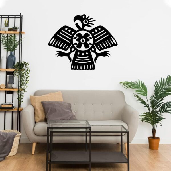 Aztec Bird Metal Wall Art - Durable and Rust-Free Indoor & Outdoor Aluminum Composite Wall Decor - Home Decor Wall Art for Living Room and Bedroom Decorations - Black (23''x19'')