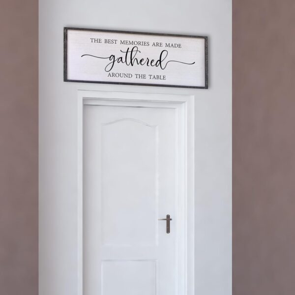 The Best Memories Are Made Gathered Around The Table Wall Decor 40"x15" Large Rustic Farmhouse Dining Room Wood Framed Modren Signs Kitchen Home Simple Hanging Wall Art (Black) - Image 6