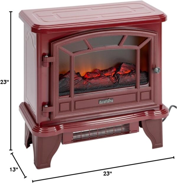 Duraflame Electric Freestanding Infrared Quartz Fireplace Stove, Red - Image 5