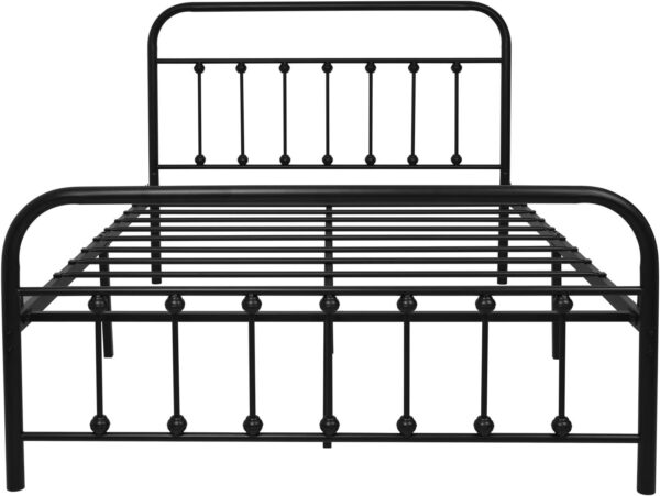 NACHTIMOOR Full Platform Metal Bed Frame with Headboard and Footboard,Vintage Victorian Style Mattress Foundation, No Box Spring Required, Under Bed Storage (Full, Black) - Image 7