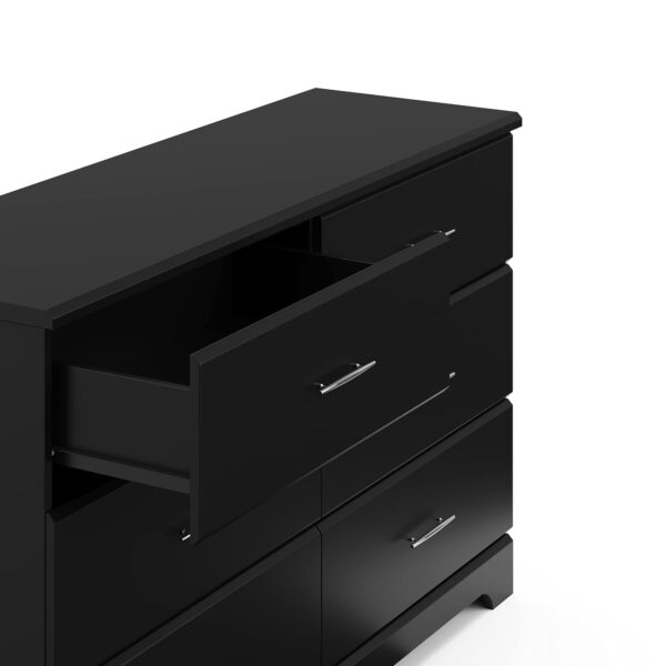 Storkcraft Brookside 6 Drawer Double Dresser (Black) – GREENGUARD Gold Certified, For Nursery, Kids Organizer, Chest of Drawers - Image 6