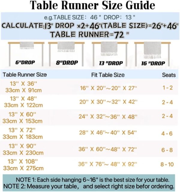 Linen Style Rustic Table Runner, Farmhouse Cotton Linen Table Runner, Boho Table Runners 72 Inches Long with Hand Tassels for Home Tabletop Decor and Everyday Use - Light Coffee, 72 Inch - Image 7