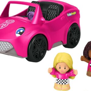Fisher-Price Little People Barbie Toddler Toy Car Convertible with Music Sounds & 2 Figures for Pretend Play Ages 18+ Months