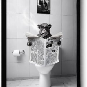 ArtHome520 Wall Art, Framed Bathroom Decor, Funny Animal Wall Art, 8''x10''