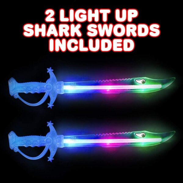 ArtCreativity Light Up Shark Sword for Kids (Set of 2) - 15 Inch Light Up Boy Toys with Flashing LED Lights, Toys for Boys 4-6 - Fun Play Swords Gifts for Kids - Elevate Your Kids Halloween Costume - Image 2