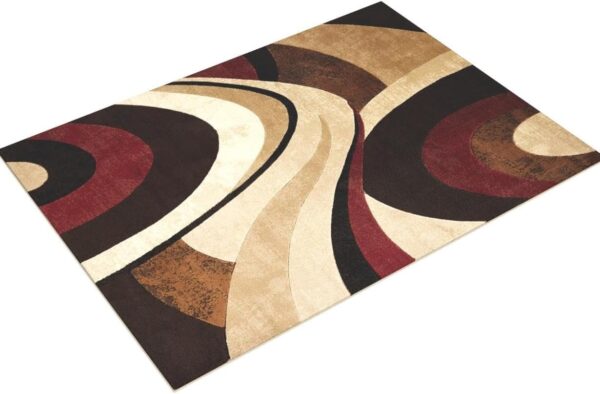 Home Dynamix Tribeca Slade Modern Area Rug, Abstract Brown/Red 39"x55" - Image 4