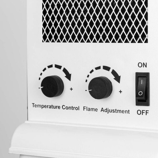 Tahoe LED Portable Freestanding Electric Fireplace Stove Heater - Realistic 3-D Log and Fire Effect (Winter White) - Image 7
