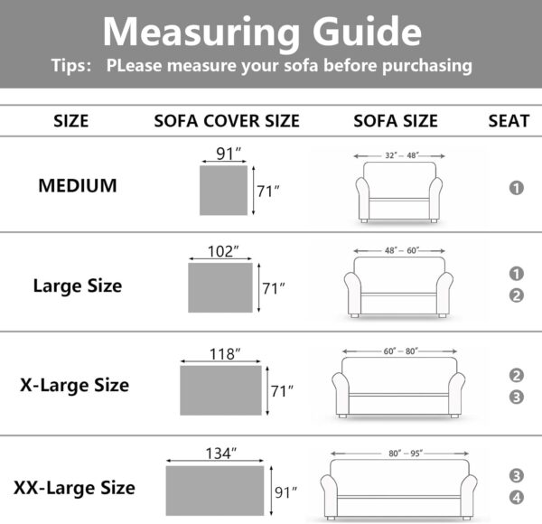 MEETSKY Sofa Covers Sectional Couch Cover Furniture Protector Sofa Slipcovers Sofa Throws Cover Blankets Recliner Couch Cover Decorative Modern Style for Living Room(X-Large: 71" x 118", Light Grey) - Image 6