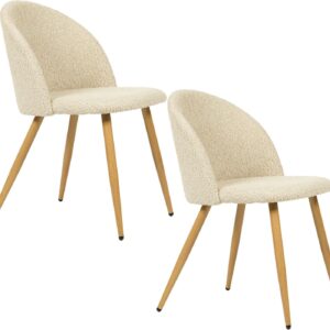 FurnitureR Upholstered Velvet Dining Chair Mid Back Armless with Wood Legs for Home Kitchen Bedroom Living Room, Set of 2, Aqua
