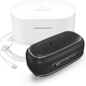 Kitchen Mama Orbit One Rechargeable Can Opener: Hands-Free Operation, Type-C Charging, Automatic Shut-Off, Smooth Edge, Professional-Grade Blade for Large Cans, Includes Elegant Storage Box (Black)