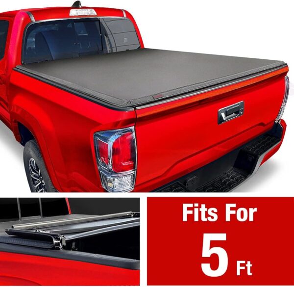 MaxMate Soft Tri-fold Truck Bed Tonneau Cover Compatible with 2024 Toyota Tacoma | 5' (60") Bed | TCT371204 - Image 2
