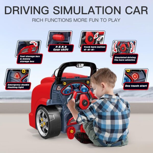 Interactive Truck Engine Toy with Removable Parts - Lights, Sounds, and Fun for Young Mechanics -Unleash their Creativity and Motor Skills with this Truck Engine Toy- Ideal Gift for 3-5-Year-Old Boys - Image 3