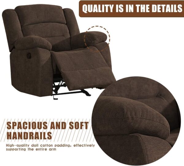 PayLessHere Recliner Chair Single Recliner Sofa for Adults PU Leather Lazy Boy Recliner Sofa Couch Manual Reclining Chair for Living Room, Bedroom, Home Theater Seating, Black - Image 6