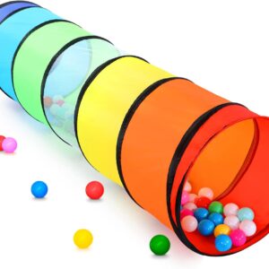 Kids Play Tunnel Tent for Toddlers, Colorful Pop Up Crawl Tunnel Toy for Baby or Pet with Breathable Mesh, Collapsible Gift for Boy and Girl Play Tunnel Indoor and Outdoor Game