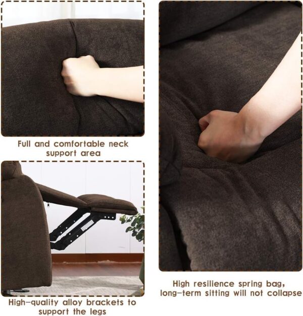 PayLessHere Recliner Chair Single Recliner Sofa for Adults PU Leather Lazy Boy Recliner Sofa Couch Manual Reclining Chair for Living Room, Bedroom, Home Theater Seating, Black - Image 5