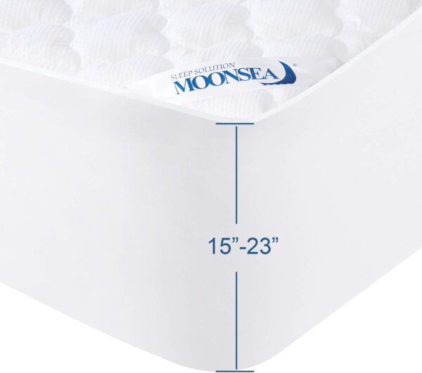 Queen Mattress Pad Thick Quilted Mattress Topper Air Mattress Cover, Super Soft Breathable and Noiseless Down Alternative Fiber Extra Thick Mattress Pad with Deep Pocket Fits up to 23 Inch Mattress - Image 5