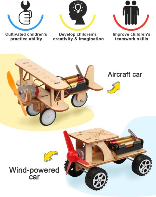 Poraxy 5 in 1 STEM Kits for Kids Age 8-10, Science Building Projects Craft for 8-12, Model Car Kits, Toys for Ages 8-13, Wooden 3D Puzzles, Birthday Gifts for 7 8 9 10 11 12 13 Year Old Boys and Girls - Image 3