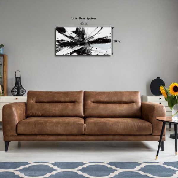 RUIFENGL Black and White Abstract Canvas Prints Wall Art for Living Room Office Wall Decor, Black & White Graffiti Modern Paintings Artwork Pictures for Bedroom Bathroom Home Wall Decoration 20"x40" - Image 3