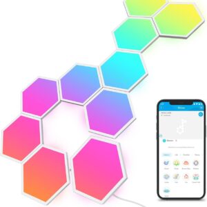 Govee Glide Hexa Light Panels, RGBIC Hexagon LED Wall Lights, Wi-Fi Smart Home Decor Creative Wall Lights with Music Sync, Works with Alexa Google Assistant for Halloween Decor, Gaming Decor, 10 Pack