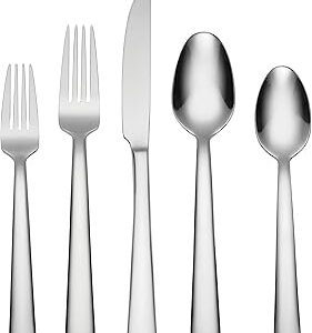 Oneida Madison Avenue 45 Piece Casual Flatware Set, 18/0 Stainless, Service for 8,Silver,45pc