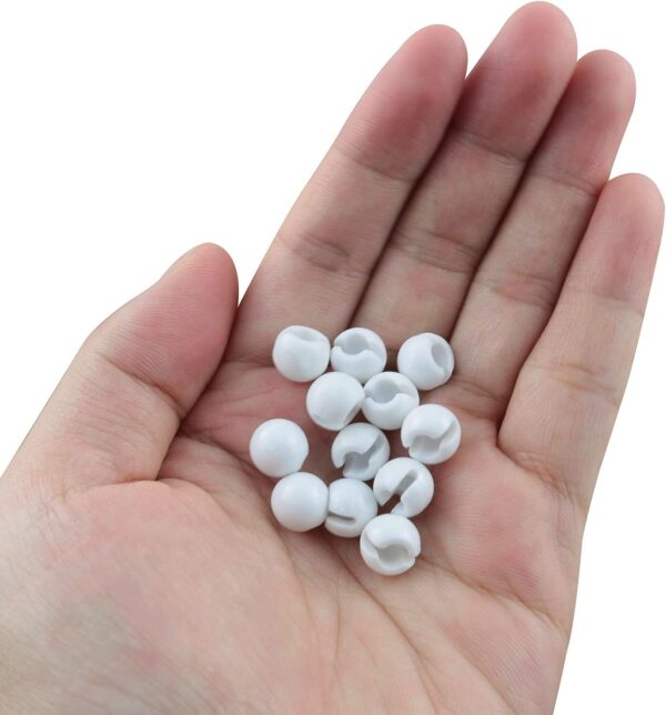 12PCS Bead Chain Crimp Stop for Roller Shades Clear Beaded Chain Stop for Beaded Chain, Blinds Bead Accessories, White - Image 3