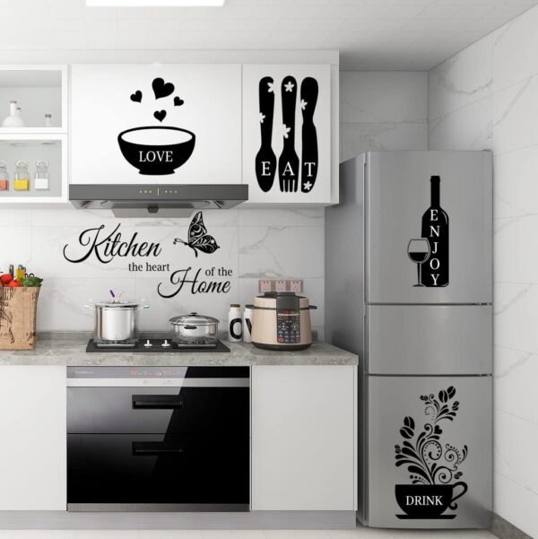 Kitchen Wall Stickers Dining Room Quotes Wall Decals The Kitchen The Heart of The Home Vinyl Wall Sign Art Decor Home Decoration Wall Decal for Kitchen Living Room Dining Room Wall Decorations. - Image 5