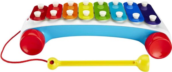 Fisher-Price Toddler Pull Toy, Classic Xylophone Pretend Musical Instrument with Mallet and Rolling Wheels for Ages 18+ Months - Image 3