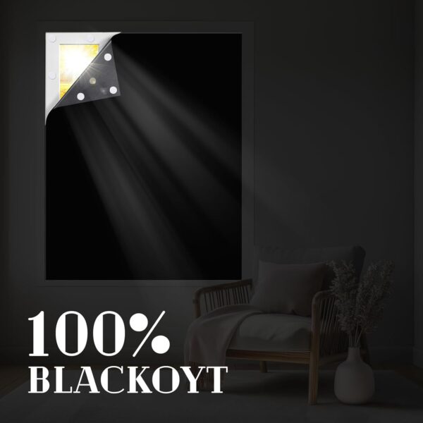 100% Blackout Curtains and Portable Blinds Effectively Block Out Room Light and are Easy to Install, Making Them Ideal as Travel Blackout Shades for Bedroom Windows(Black,55" W x 40" L) 1 Pc - Image 2