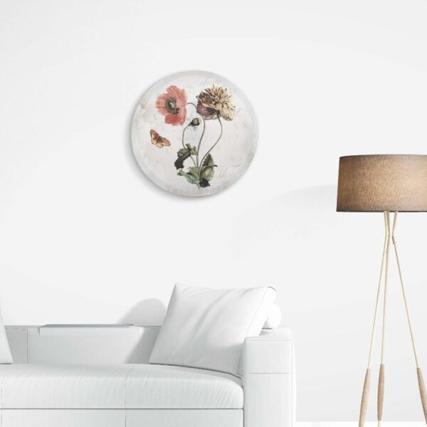PRINZ Antique Blooms 19.75" x 19.75" Flower Canvas Wall Art, Round Floral Wall Decor for Bedroom, Bathroom, Living Room Multicolor - Image 2