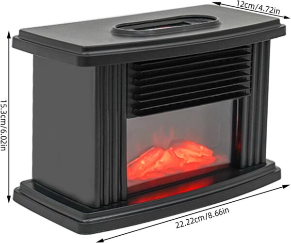 1000W Electric Fireplace Heater, 8Inch Small Electric Fireplace Space Stove Heater with Flame, Temp Control, Overheat Protection, Heater for Home Bedroom, Living Room - Image 4